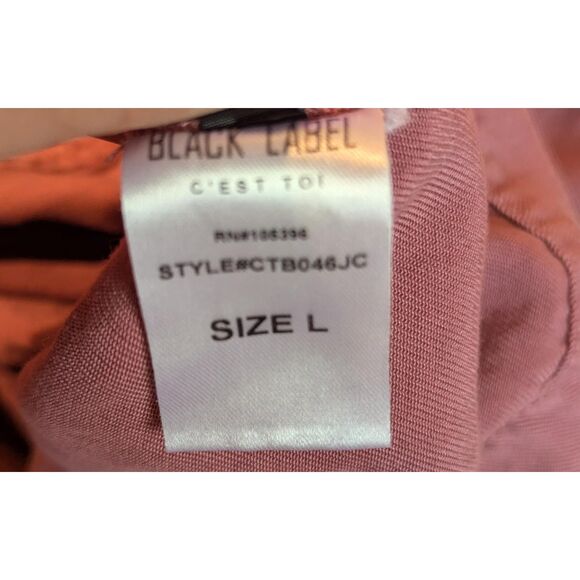 C'est Toi Black Label Pink Rose Tencel Safari Utility Jacket L Drawstring Waist - Picture 4 of 6